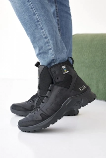 Мужские ботинки кожаные зимние черные Ice field T2
