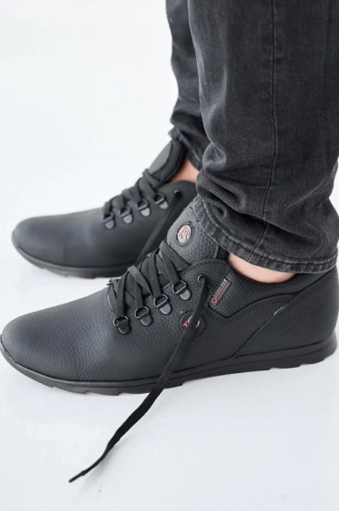 Мужские кроссовки кожаные весенне-осенние черные Yavgor 01 фото 4 — интернет-магазин Tapok