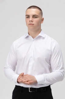 Рубашка классическая однотонная мужская OnMe CTM OM-MBC02310 Белый