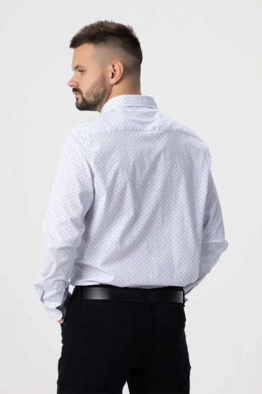 Рубашка классическая с узором мужская CL 32585 Белый фото 2 — интернет-магазин Tapok