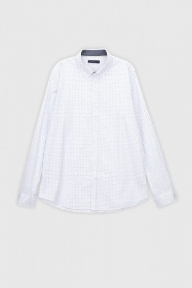 Рубашка классическая с узором мужская CL 32585 Белый фото 7 — интернет-магазин Tapok