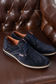 Мужские замшевые туфли весенне-осенние синие Emirro 342 ZSI