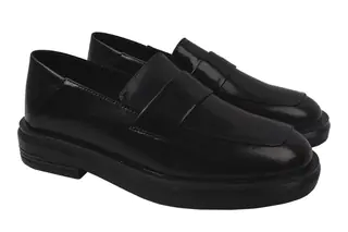 Туфли на низком ходу женские Berkonty натуральная кожа цвет Черный 279-20DTC