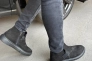 Ботинки мужские из нубука черного цвета зимние Фото 9
