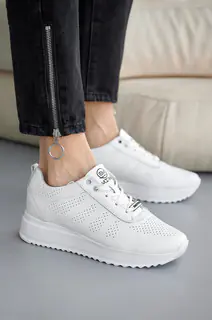 Женские кроссовки кожаные весенне-осенние белые Emirro 222 Trend