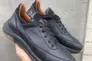 Мужские кроссовки кожаные весенне-осенние черные Obr 33 Фото 1