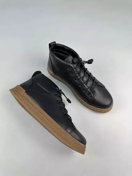 Ботинки мужские кожаные черного цвета демисезонные фото 15 — интернет-магазин Tapok