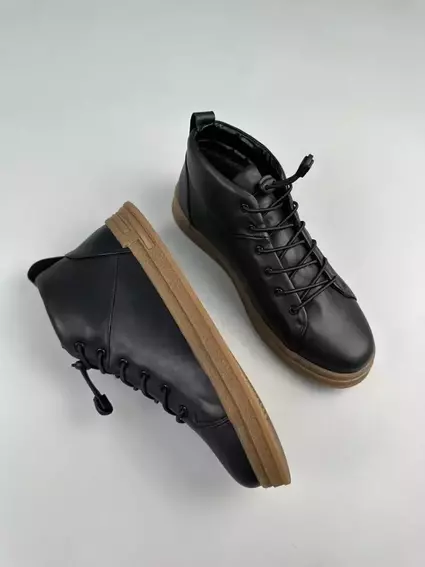 Ботинки мужские кожаные черного цвета демисезонные фото 16 — интернет-магазин Tapok
