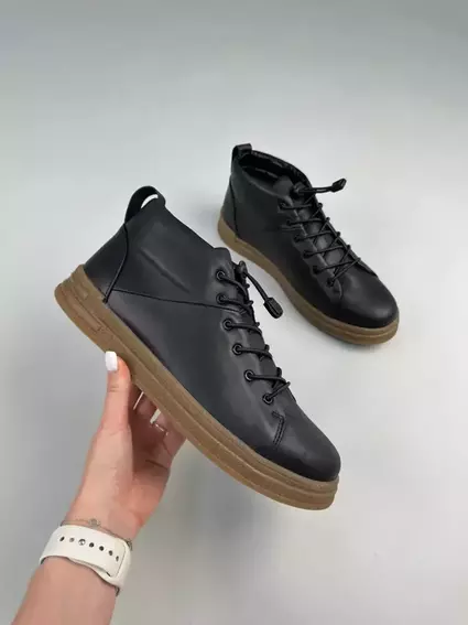 Ботинки мужские кожаные черного цвета демисезонные фото 18 — интернет-магазин Tapok