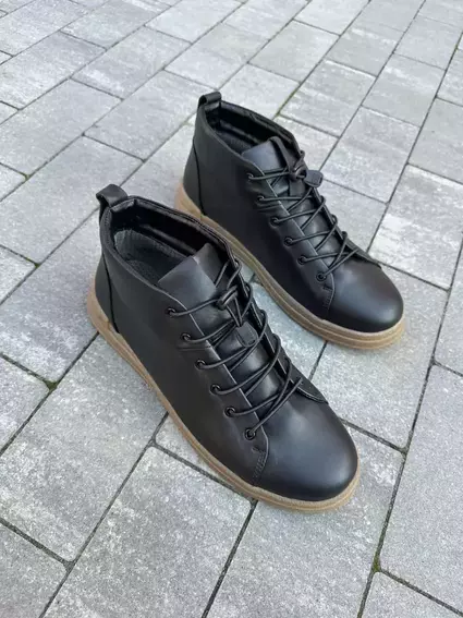Ботинки мужские кожаные черного цвета демисезонные фото 11 — интернет-магазин Tapok