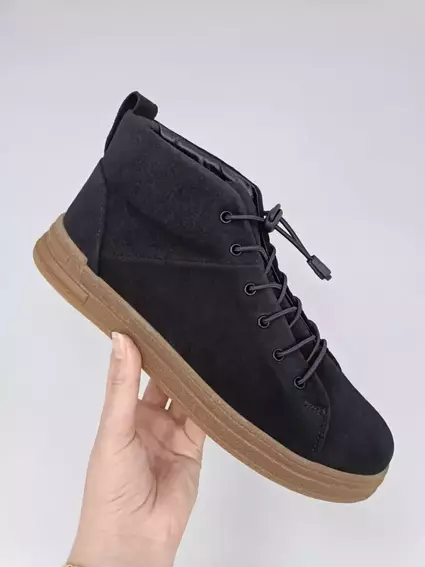 Ботинки мужские замшевые черного цвета демисезонные фото 18 — интернет-магазин Tapok