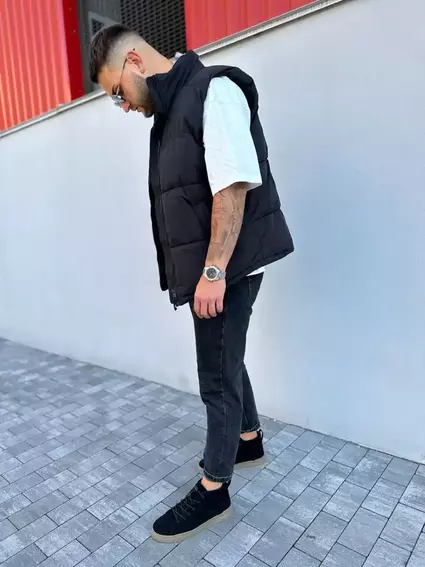Ботинки мужские замшевые черного цвета демисезонные фото 8 — интернет-магазин Tapok