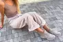 Кроссовки женские кожаные цвета латте с вставками замши Фото 24