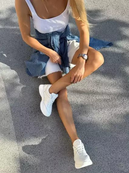 Кроссовки женские кожаные белого цвета фото 16 — интернет-магазин Tapok