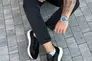 Кроссовки мужские кожаные черные на белой подошве Фото 13