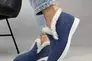 Лоферы женские замшевые джинсового цвета зимние Фото 4