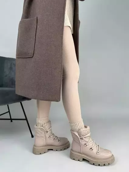Ботинки женские кожаные бежевые зимние фото 6 — интернет-магазин Tapok