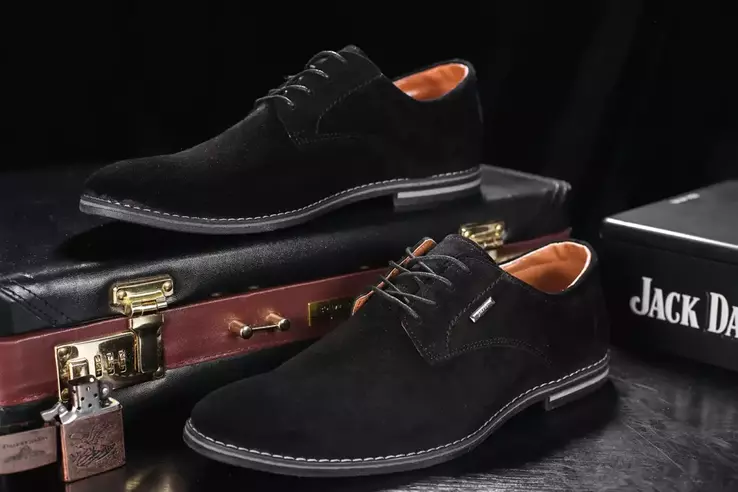 Мужские замшевые туфли весенне-осенние черные Yuves М5 (Trade Mark) фото 6 — интернет-магазин Tapok