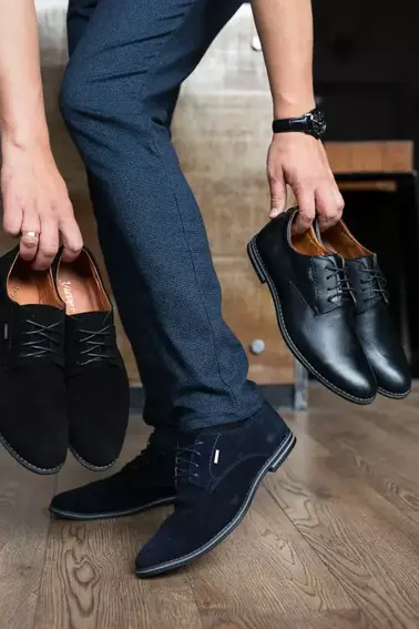 Мужские замшевые туфли весенне-осенние черные Yuves М5 (Trade Mark) фото 9 — интернет-магазин Tapok