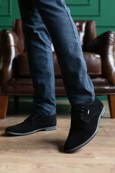 Чоловічі туфлі замшеві весняно-осінні чорні Yuves М5 (Trade Mark) фото 11 — інтернет-магазин Tapok