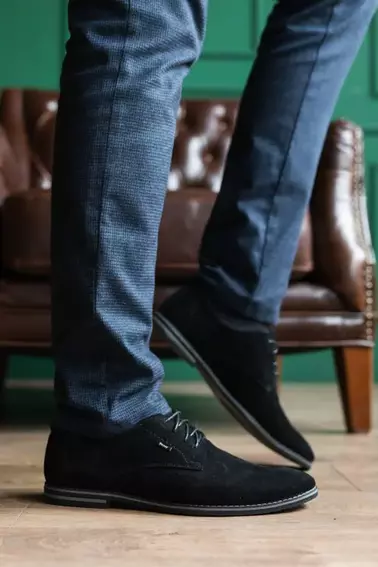 Чоловічі туфлі замшеві весняно-осінні чорні Yuves М5 (Trade Mark) фото 12 — інтернет-магазин Tapok