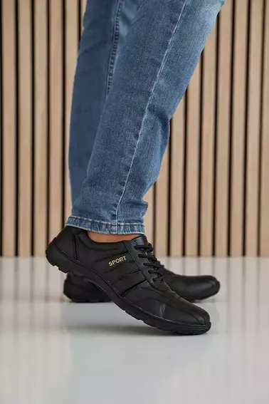 Мужские кроссовки кожаные весенне-осенние черные Emirro 03 фото 2 — интернет-магазин Tapok