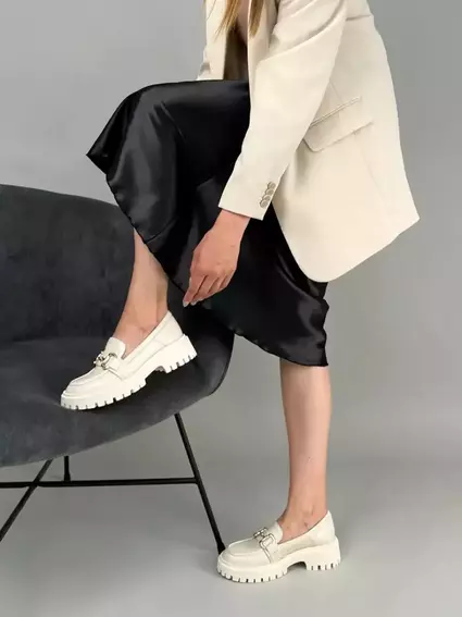 Туфли женские кожаные молочного цвета фото 5 — интернет-магазин Tapok