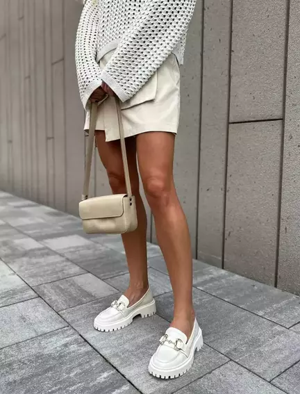 Туфли женские кожаные молочного цвета фото 21 — интернет-магазин Tapok