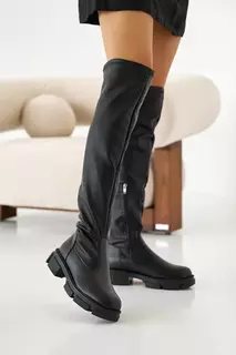 Женские ботинки кожаные зимние черные Tango 13 высокие