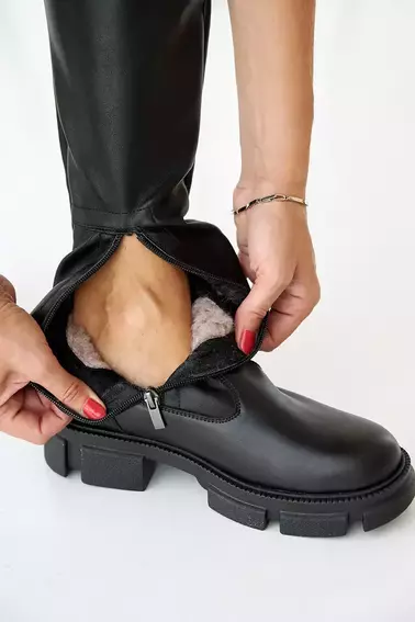 Жіночі черевики шкіряні зимові чорні Tango 13 високі фото 11 — інтернет-магазин Tapok