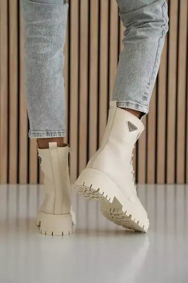 Жіночі черевики шкіряні зимові молочні Yuves 442 фото 16 — інтернет-магазин Tapok