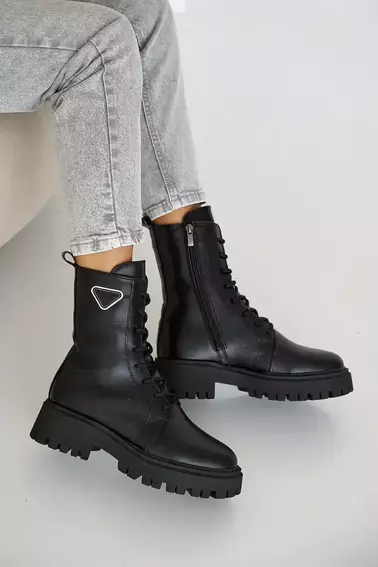 Женские ботинки кожаные зимние черные Yuves 442 фото 7 — интернет-магазин Tapok