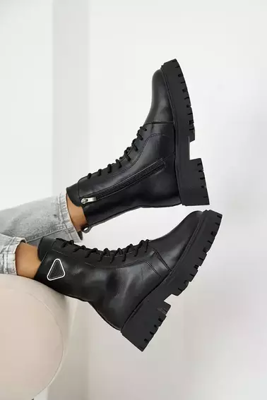 Жіночі черевики шкіряні зимові чорні Yuves 442 фото 9 — інтернет-магазин Tapok