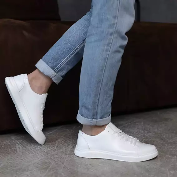 Кеды мужские кожаные 586427 Белые фото 6 — интернет-магазин Tapok