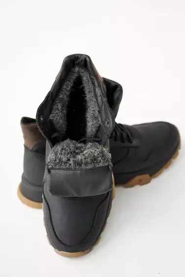 Мужские кроссовки кожаные зимние черные Emirro R17 высокие фото 10 — интернет-магазин Tapok