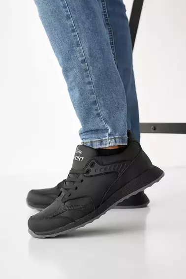 Чоловічі кросівки шкіряні весняно-осінні чорні Emirro NB (elit) фото 1 — інтернет-магазин Tapok