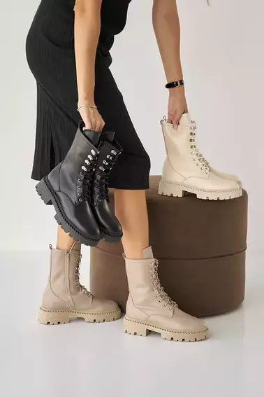 Женские ботинки кожаные зимние черные Yuves 449 фото 2 — интернет-магазин Tapok