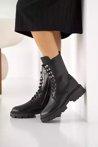 Женские ботинки кожаные зимние черные Yuves 449 фото 5 — интернет-магазин Tapok