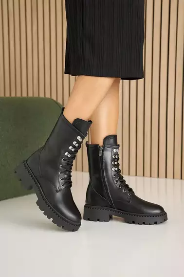 Женские ботинки кожаные зимние черные Yuves 449 фото 9 — интернет-магазин Tapok