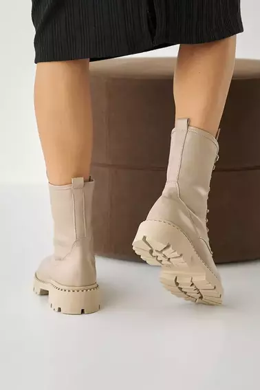 Жіночі черевики шкіряні зимові бежеві Yuves 449 фото 7 — інтернет-магазин Tapok