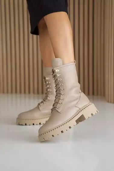 Жіночі черевики шкіряні зимові бежеві Yuves 449 фото 10 — інтернет-магазин Tapok