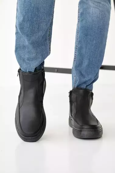Мужские ботинки кожаные зимние черные Emirro БК 23 фото 3 — интернет-магазин Tapok