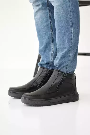Мужские ботинки кожаные зимние черные Emirro БК 23 фото 4 — интернет-магазин Tapok