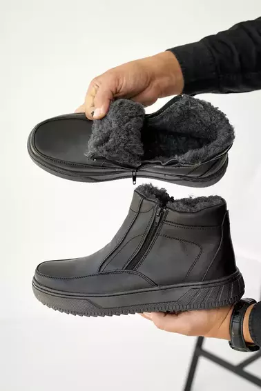 Мужские ботинки кожаные зимние черные Emirro БК 23 фото 5 — интернет-магазин Tapok