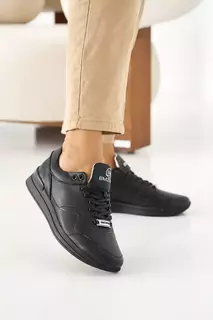 Женские кроссовки кожаные весенне-осенние черные Emirro 2121