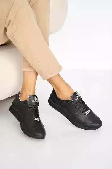 Женские кроссовки кожаные весенне-осенние черные Emirro 2121 фото 9 — интернет-магазин Tapok