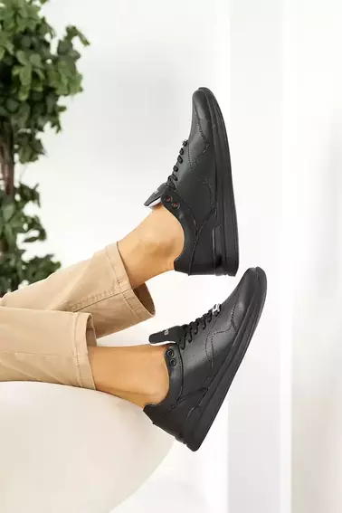 Женские кроссовки кожаные весенне-осенние черные Emirro 2121 фото 10 — интернет-магазин Tapok