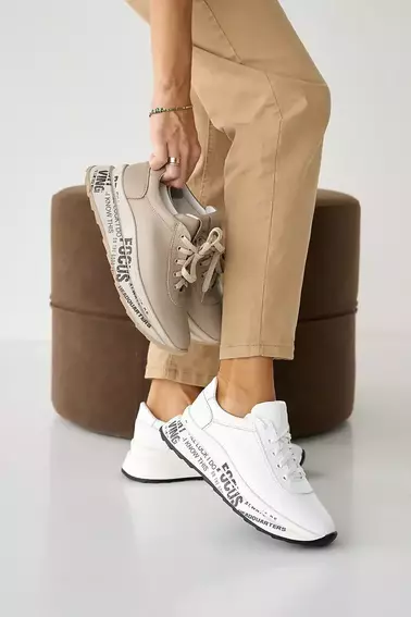Жіночі кросівки шкіряні весняно-осінні білі VlaMar 255 фото 12 — інтернет-магазин Tapok