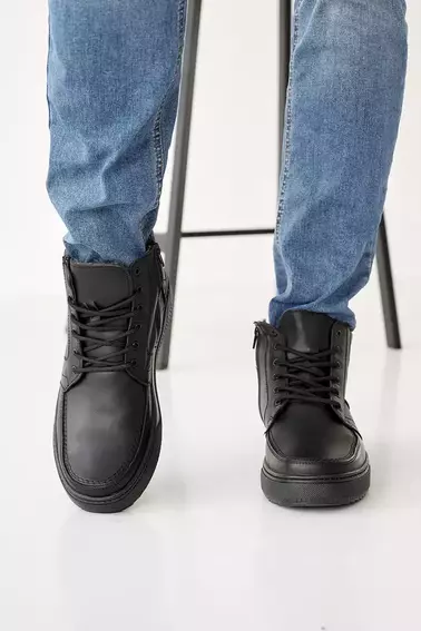 Мужские ботинки кожаные зимние черные Emirro БК Б30 фото 2 — интернет-магазин Tapok
