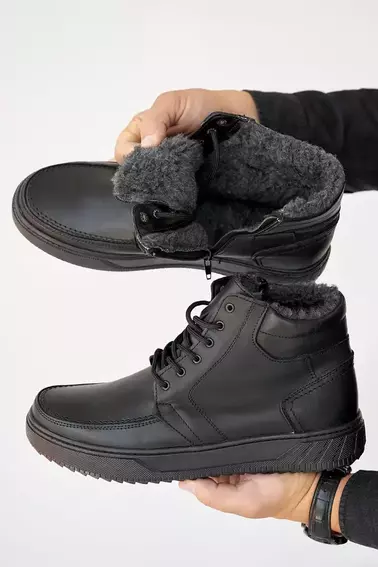 Мужские ботинки кожаные зимние черные Emirro БК Б30 фото 6 — интернет-магазин Tapok